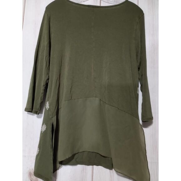 2 For 30‎ Rebecca Malone Blouse Ladies Small Green - Picture 2 of 8